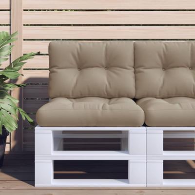 VidaXL Palletkussen 50x40x12 cm stof taupe