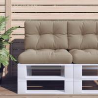 VidaXL Palletkussen 50x40x12 cm stof taupe