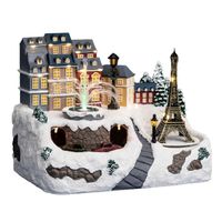 Fééric Lights and Christmas - Verlicht kerstdorp ""Eiffeltoren met fontein"" met animatie