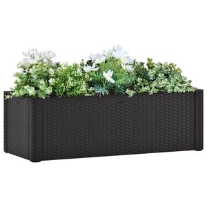 VidaXL Plantenbak hoog zelfbewateringssysteem 100x43x33 cm antraciet