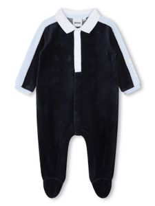 BOSS Kidswear pyjama en velours à logo imprimé - Bleu