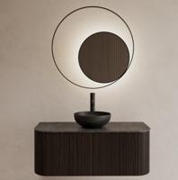 Badkamerspiegel Gliss Design Kosmos | 90 cm | Indirecte LED verlichting | Sensor bediening | Met spiegelverwarming | Mat zwart