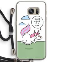 Unicorn: Samsung Galaxy S7 Transparant Hoesje met koord