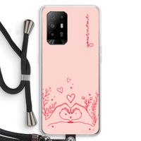 Love is in the air: Oppo A94 5G Transparant Hoesje met koord Love is in the air: Oppo A94 5G Transparant Hoesje met koord