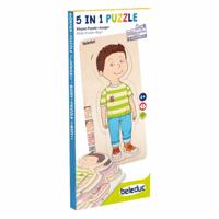 Beleduc houten lagenpuzzel jongen - 5 lagen
