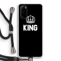 King zwart: Samsung Galaxy S20 Transparant Hoesje met koord