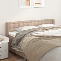 Hoofdbord met randen 203x16x78/88 cm kunstleer cappuccinokleur
