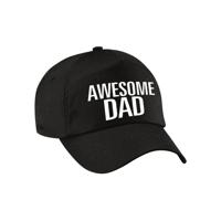 Awesome dad petje - baseballcap - zwart - heren - Vaderdag - cadeau - petten - voor vader / papa