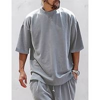 Voor heren T-shirt Oversized overhemd Effen Strakke ronde hals Straat Vakantie Korte Mouw Kleding Modieus Ontwerper Basic Lightinthebox