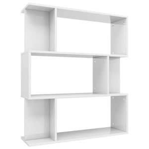 The Living Store Boekenkast - Spaanplaat - 80 x 24 x 96 cm - Hoogglans Wit