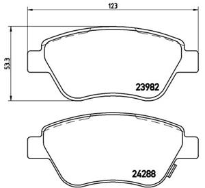 Remblokkenset, schijfrem BREMBO, u.a. fÃ¼r Opel, Fiat