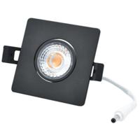 LED Camini Downlight vierkant kantelbaar 8W 36º 2.700K/DTW IP44 dimbaar Zwart - thumbnail