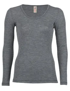 Dames Shirt Lange Mouw Merino Wol Engel Natur