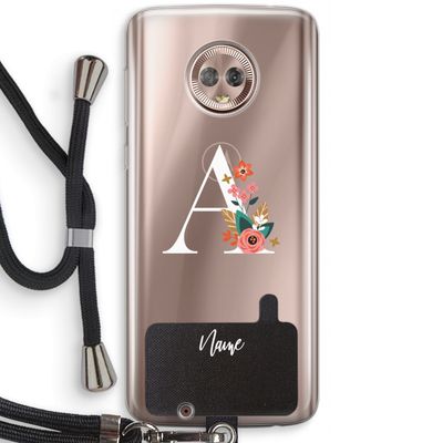 Pink Bouquet: Motorola Moto G6 Transparant Hoesje met koord