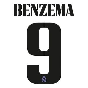 Benzema 9 (Officiële Real Madrid Bedrukking 2022-2023)