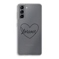 Forever heart black: Samsung Galaxy S21 Transparant Hoesje