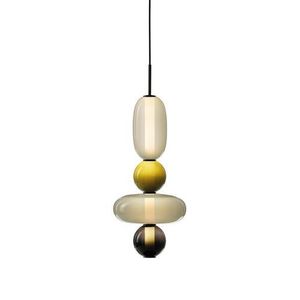 Bomma Pebbles Small Hanglamp - Configuratie 10 - Wit, beige, geel - zwart