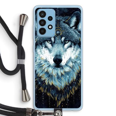 Darkness Wolf: Samsung Galaxy A52 Transparant Hoesje met koord