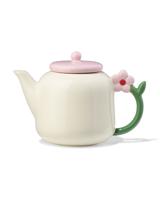 HEMA Theepot 600ml keramiek bloem oor