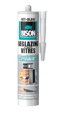 Beglazingskit Wit Koker 290 ml - Bison
