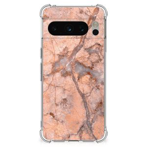 Google Pixel 8 Pro Anti-Shock Hoesje Marmer Oranje