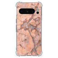 Google Pixel 8 Pro Anti-Shock Hoesje Marmer Oranje