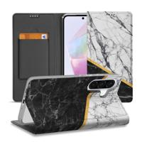 Samsung Galaxy A56 | A36 | Standcase | Marmer Wit Zwart - Origineel Cadeau Man