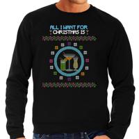 Foute Kersttrui/sweater voor heren - All I want is - cocktails - zwart