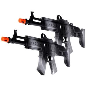 Speelgoed machinegeweer - 2x stuks - met geluid - 50 cm - verkleed wapen - soldaten/leger