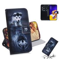 Wolf en hond patroon gekleurde tekening horizontale Flip lederen case voor ASUS Zenfone 5Z ZS620KL/Zenfone 5 ZE620KL met houder & card slots & portem