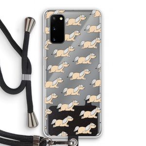 Ponys: Samsung Galaxy S20 Transparant Hoesje met koord