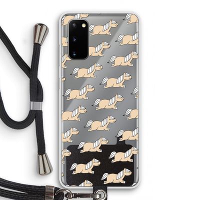 Ponys: Samsung Galaxy S20 Transparant Hoesje met koord