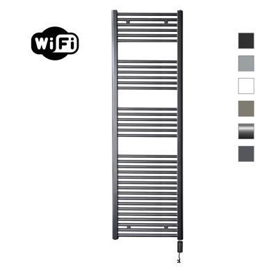 Elektrische Radiator Sanicare HWV Met Wifi 172x60 cm Gunmetal 1127W Met Thermostaat Zwart Rechtsonder Sanicare