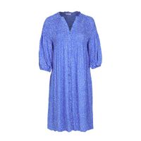 Paprika gebloemde jurk blauw/wit - thumbnail