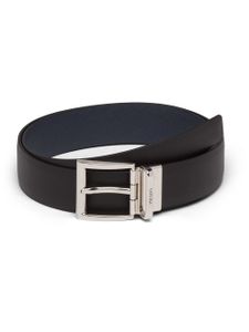 Prada ceinture en cuir à design réversible - Noir