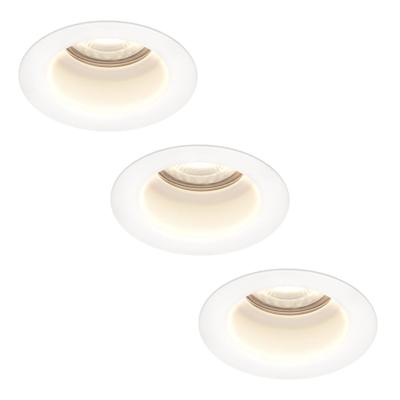 Set van 3 Mari - LED platte inbouwspots met lage inbouwdiepte 58mm - 3,8 Watt 270 Lumen - 4000K Neutraal wit - GU10 LED Module - Verzonken - Dimbaar - Rond - IP65 waterdicht - Wit