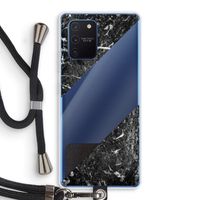Zwart marmer: Samsung Galaxy Note 10 Lite Transparant Hoesje met koord