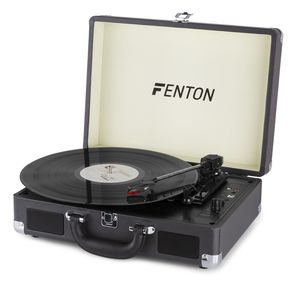 Platenspeler Bluetooth - Fenton RP115C - Retro platenspeler met speakers - Stereo - Zwart