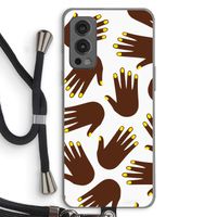 Hands dark: OnePlus Nord 2 5G Transparant Hoesje met koord