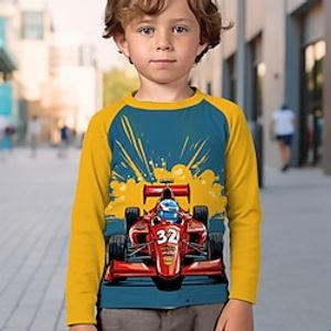 Jongens 3D Automatisch Shirt met raglanmouwen Lange mouw 3D-afdrukken Lente Herfst Sport Modieus Streetwear Polyester Kinderen 3-12 jaar Strakke ronde hals Buiten Casual Dagelijks Normale pasvorm Lightinthebox