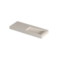 INK Pitch Wastafel keramische slab rechts met drain en front en side skirts zonder kraangat 120x45x9 Travertin mat