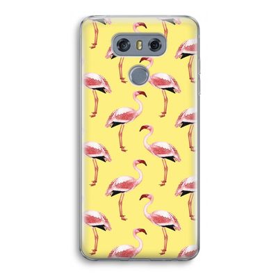 Flamingo's geel: LG G6 Transparant Hoesje