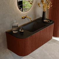 Badmeubel Mondiaz Kurve | 110 cm cm | Meubelkleur Ruby | Wastafelkleur Urban | Solid surface | Wasbak midden spoelbak | Zonder kraangat(en)