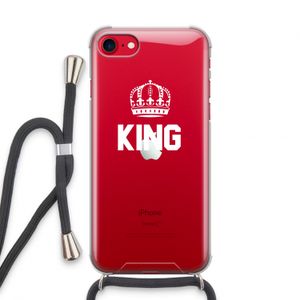 King zwart: iPhone SE 2020 Transparant Hoesje met koord