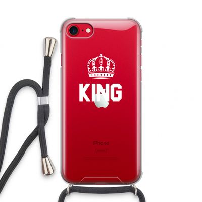 King zwart: iPhone SE 2020 Transparant Hoesje met koord