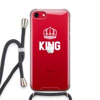 King zwart: iPhone SE 2020 Transparant Hoesje met koord