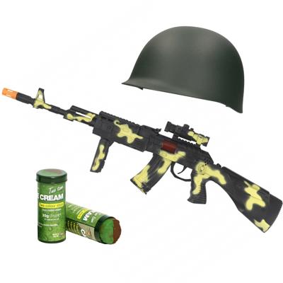 Fiestas Guirca Leger soldaten verkleed set - volwassenen - Helm - Machinegeweer - schminkstift Fiestas Guirca Leger soldaten verkleed set - volwassenen - Helm - Machinegeweer - schminkstift