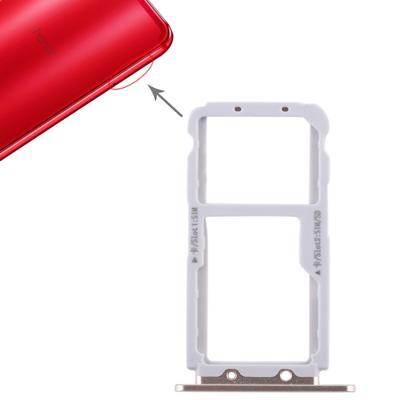 SIM-kaart lade + SIM-kaart lade/micro SD-kaart voor Huawei Honor weergave 10/V10 (goud)