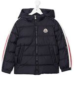 Moncler Enfant doudoune à patch logo - Bleu - thumbnail