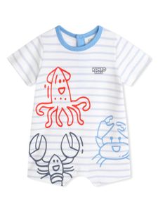 Kenzo Kids body rayé à imprimé graphique - Blanc